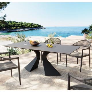 KARE Design Tavolo Gloria Outdoor ceramica nera 180x90  