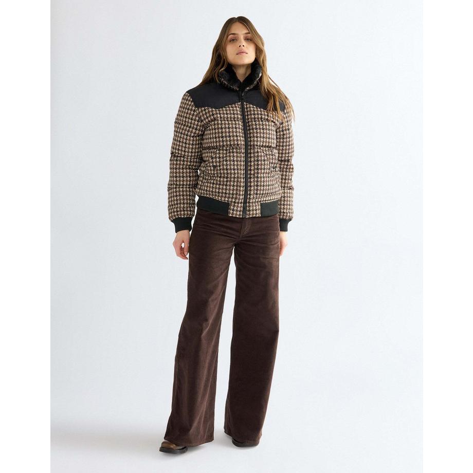 Wrangler Giubbotto Western Puffer con motivo a pied-de-poule  