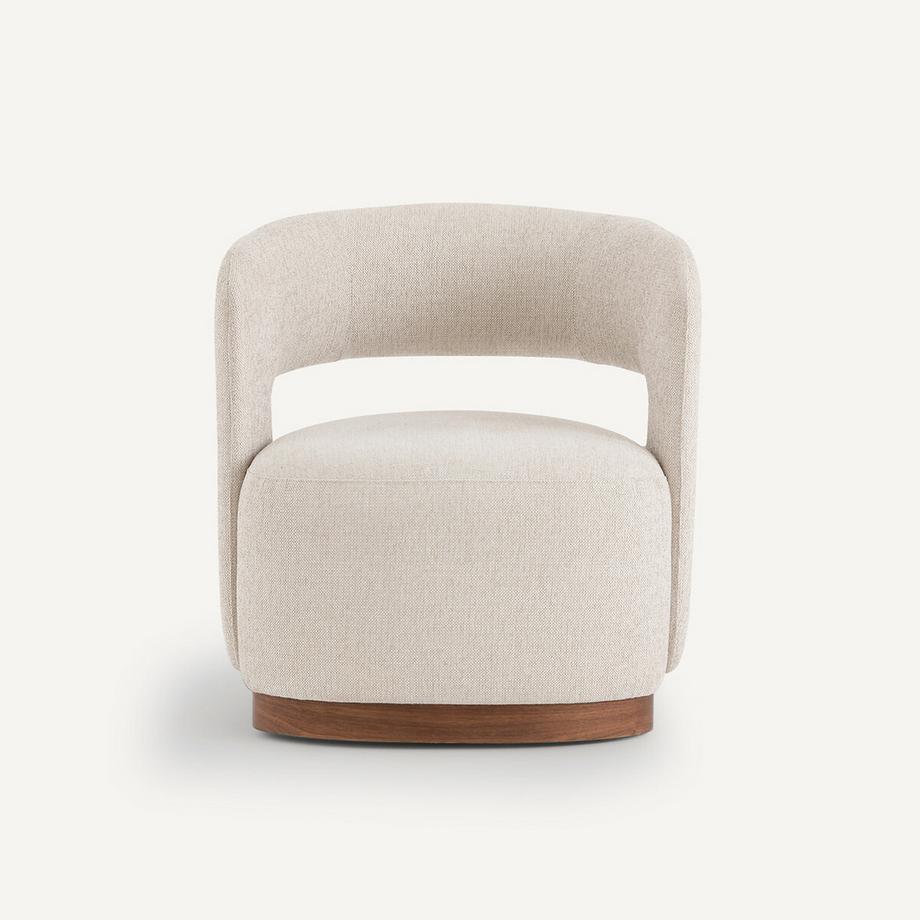AM.PM Fauteuil texturé pivotant base plaqué noyer Jesper  
