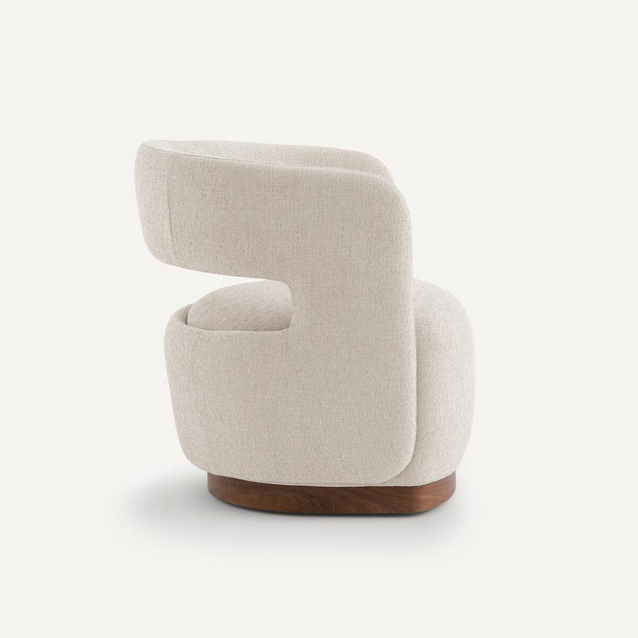 AM.PM Fauteuil texturé pivotant base plaqué noyer Jesper  