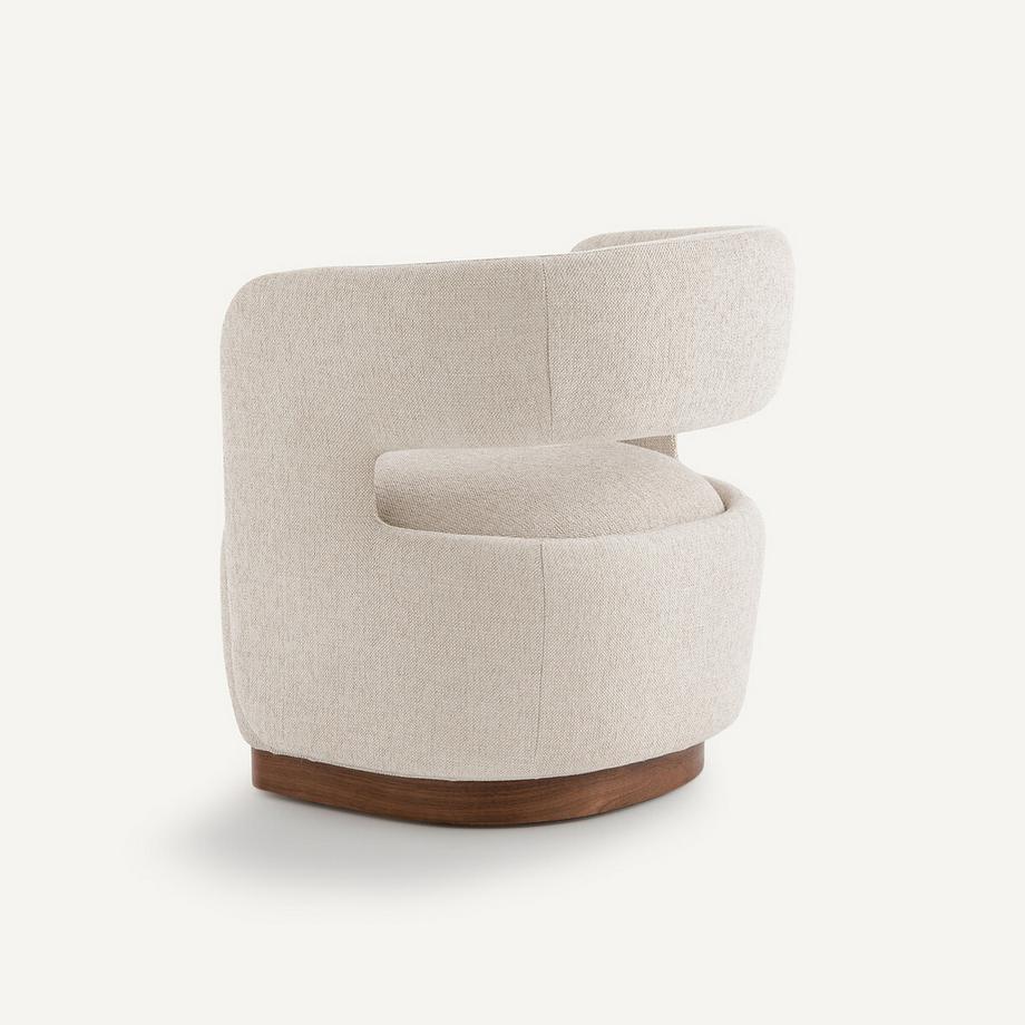 AM.PM Fauteuil texturé pivotant base plaqué noyer Jesper  