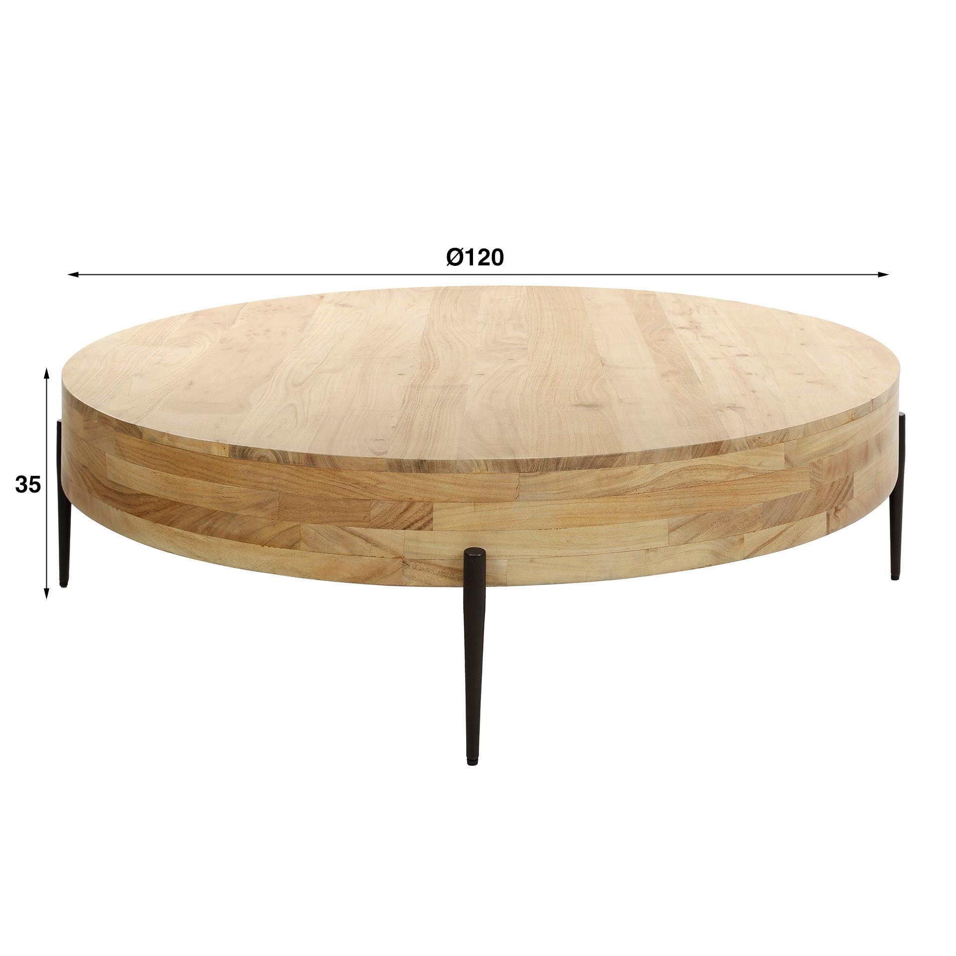 mutoni Table basse Bulky Bois Acacia 120  