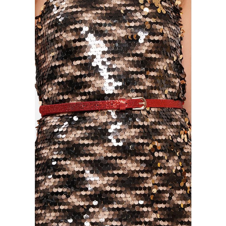 AVANT-GARDE PARIS  Ceinture imprimé serpent élégante brillante 