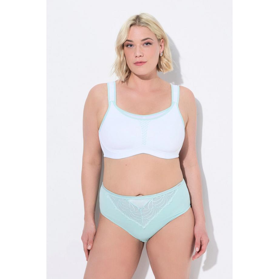 Ulla Popken Reggiseno sportivo senza ferretto microfibra inserto in rete coppa C-D  