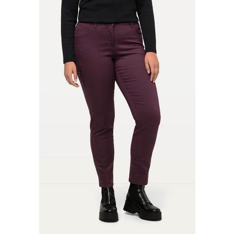 Ulla Popken  Pantalon cargo Sammy, ruban fantaisie, coupe droite 