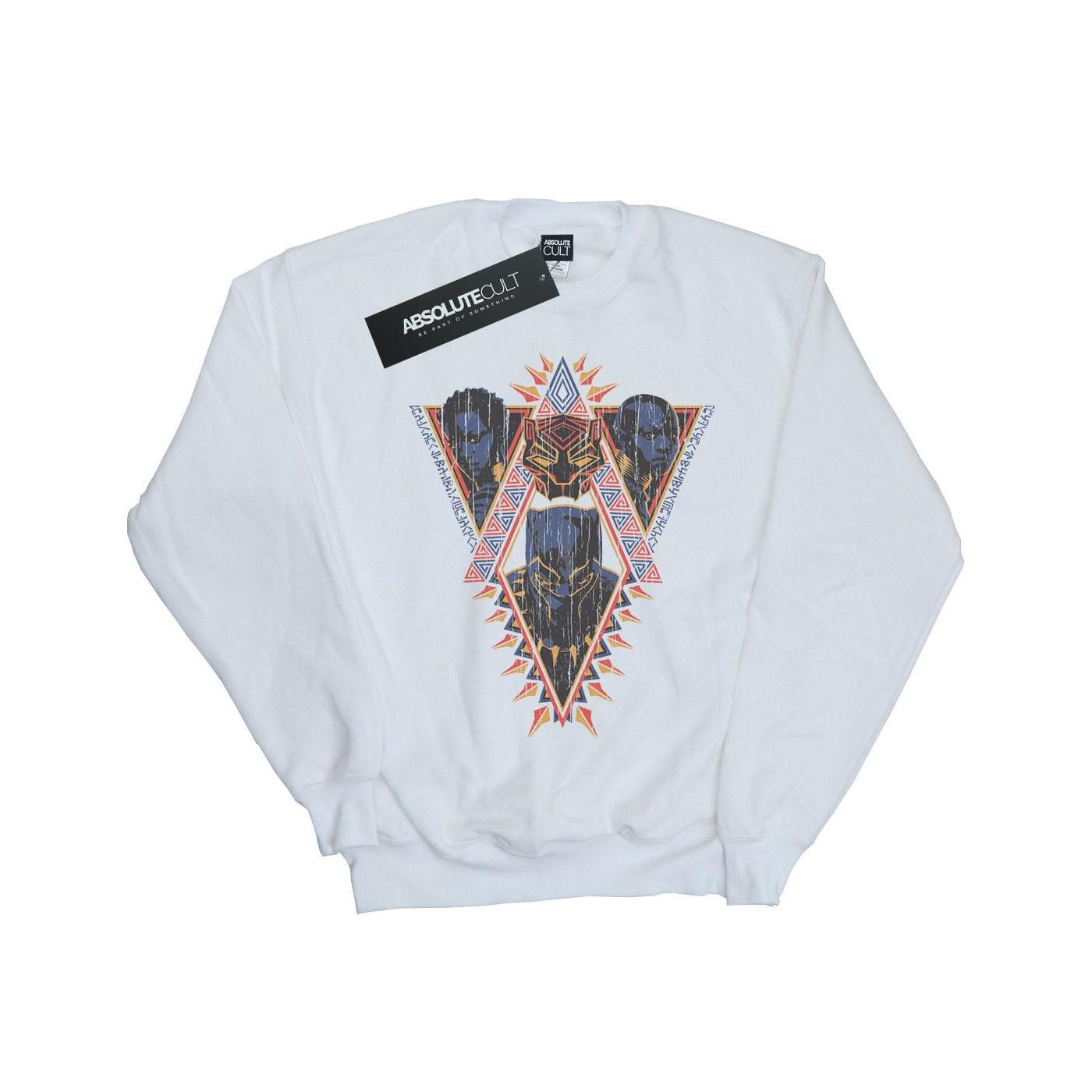 Image of Black Panther Tribal Heads Sweatshirt Jungen Weiss 140/146