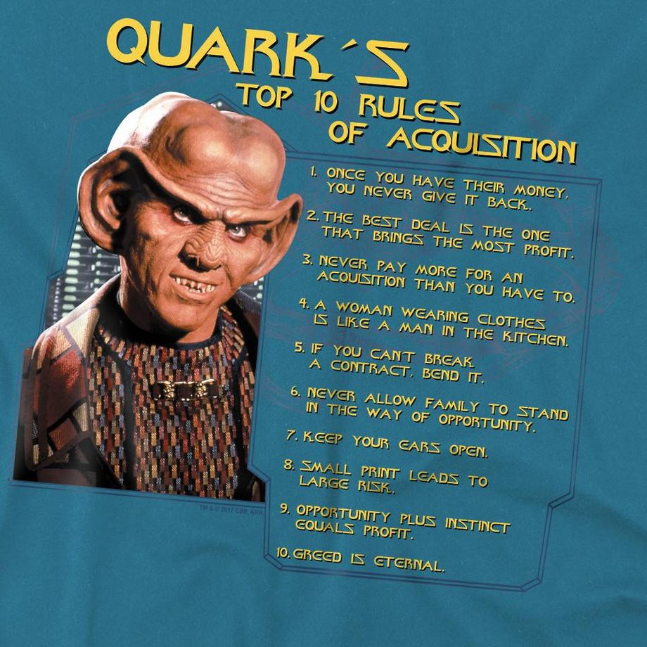 Star Trek Quarks Rules Bedrucktes T-Shirt  