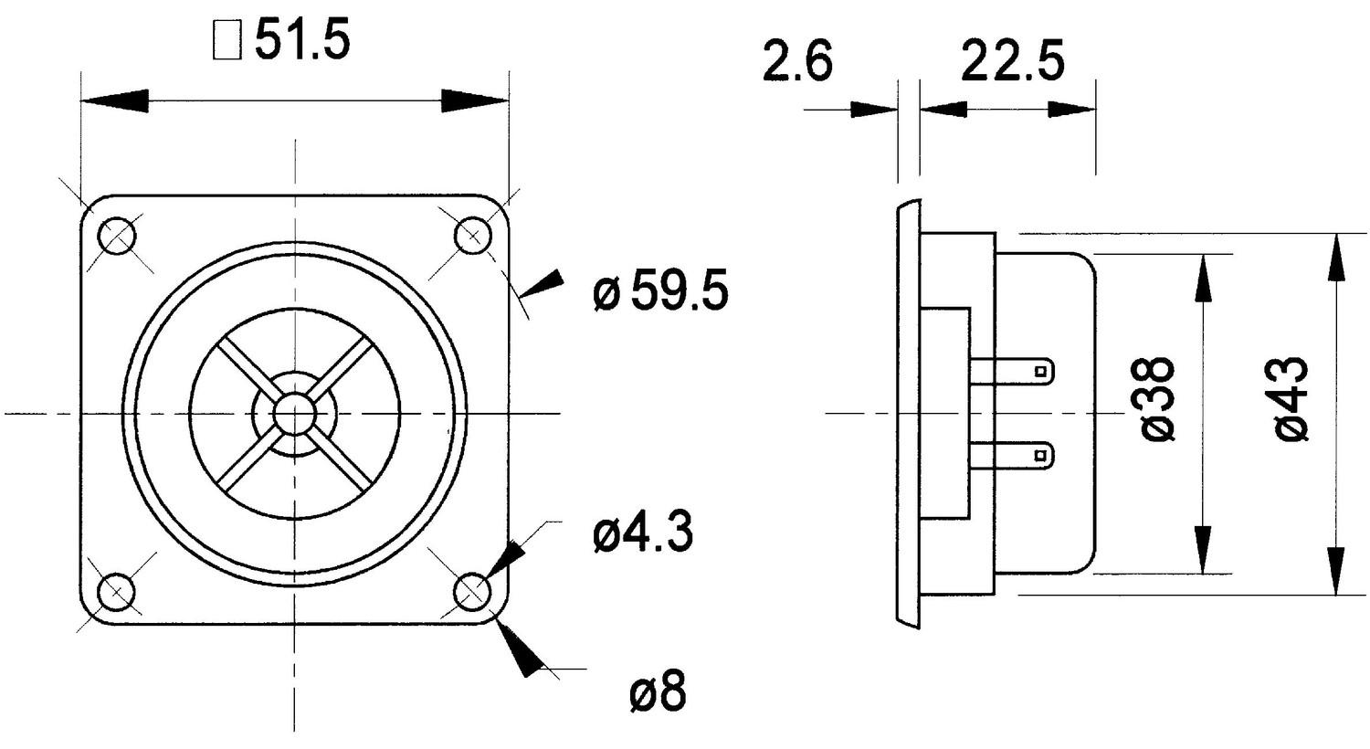 Nedis  SC5 - 8 Ohm 13 mm (0,5 ") Magnetisch abgeschirmtem Kuppelantrieb von Polycarbonat 