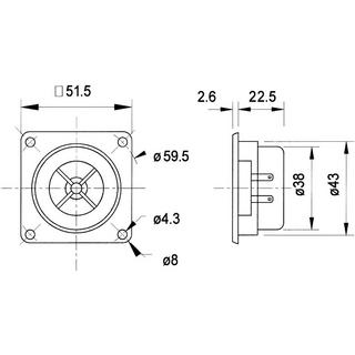 Nedis  SC5 - 8 ohms 13 mm (0,5 ") Domniprément à blinds magnétiquement à blinds de polycarbonate 