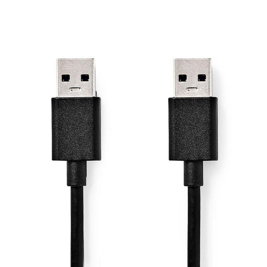 Nedis  Cavo USB | USB 3.2 Gen 1 | USB-A Maschio | USB-A Maschio | 5 Gbps | Nichelato | 2,00 m | Rotondo | PVC | Nero | Confezione 