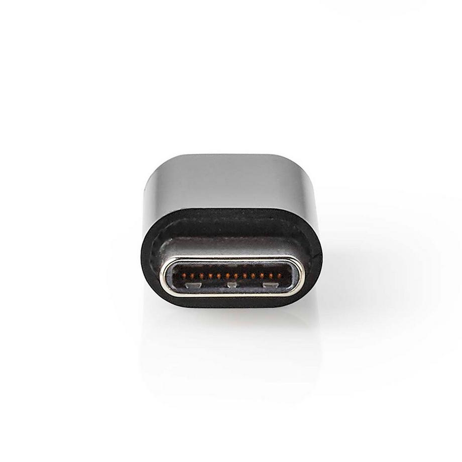 Nedis  Adaptateur USB-C™ | USB 2.0 | USB-C™ mâle | USB Micro-B femelle | 480 Mbps | Rond | Nickelé | Noir | Boîte 