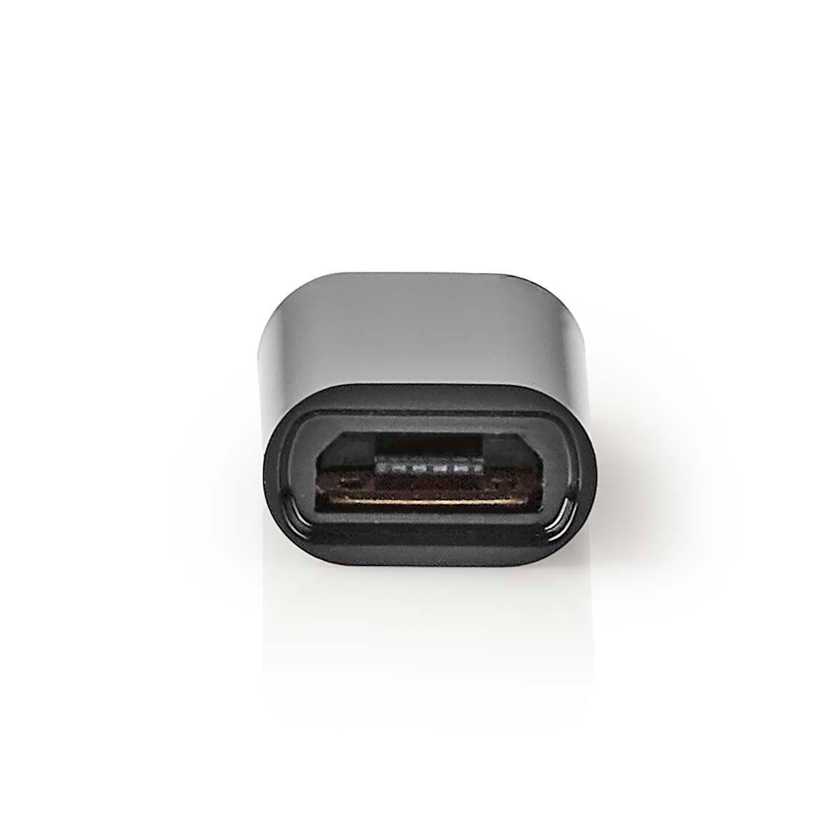 Nedis  Adattatore USB-C™ | USB 2.0 | USB-C™ Maschio | USB Micro-B Femmina | 480 Mbps | Rotondo | Nichelato | Nero | Scatola 