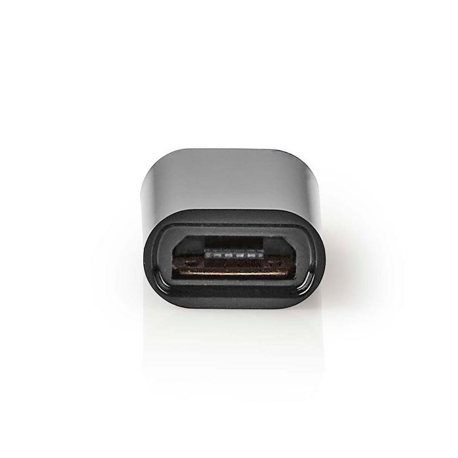 Nedis  Adaptateur USB-C™ | USB 2.0 | USB-C™ mâle | USB Micro-B femelle | 480 Mbps | Rond | Nickelé | Noir | Boîte 