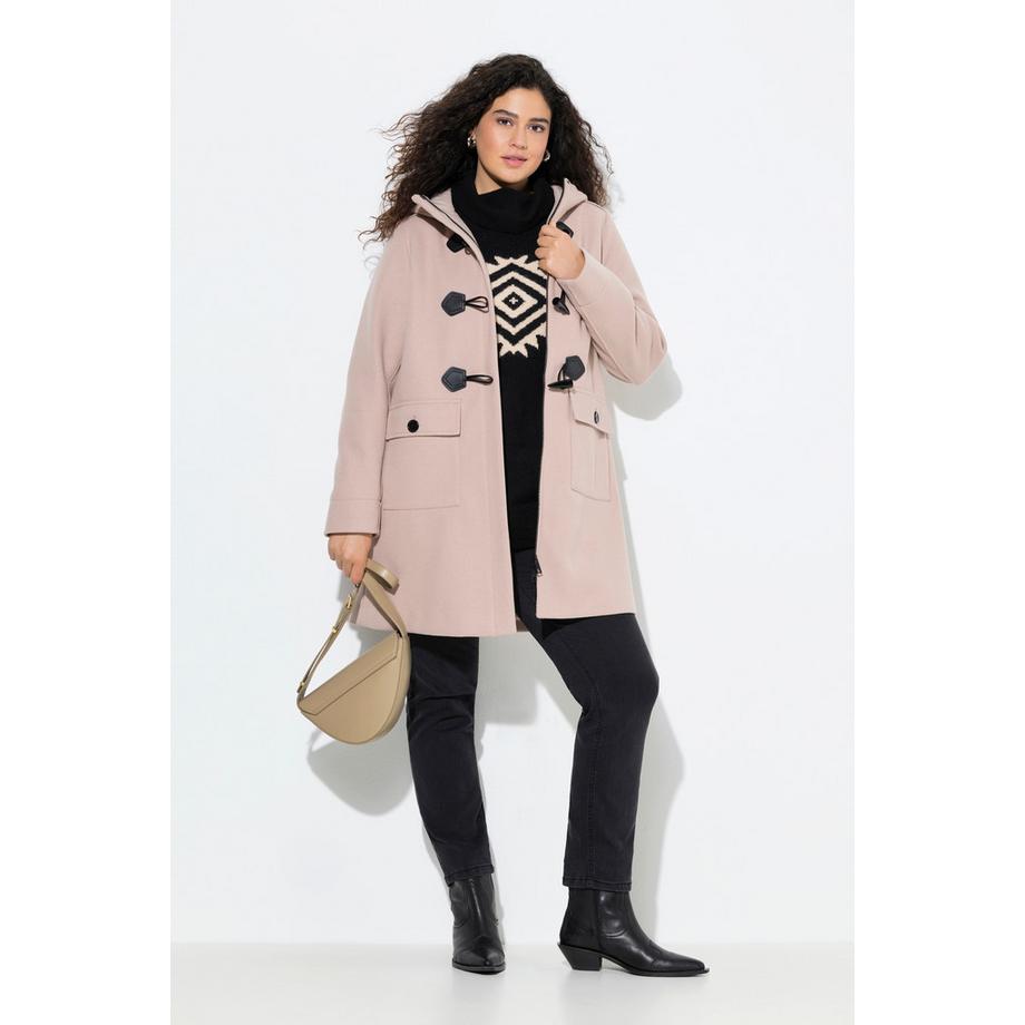 Ulla Popken Dufflecoat Knebelknöpfe Kapuze  