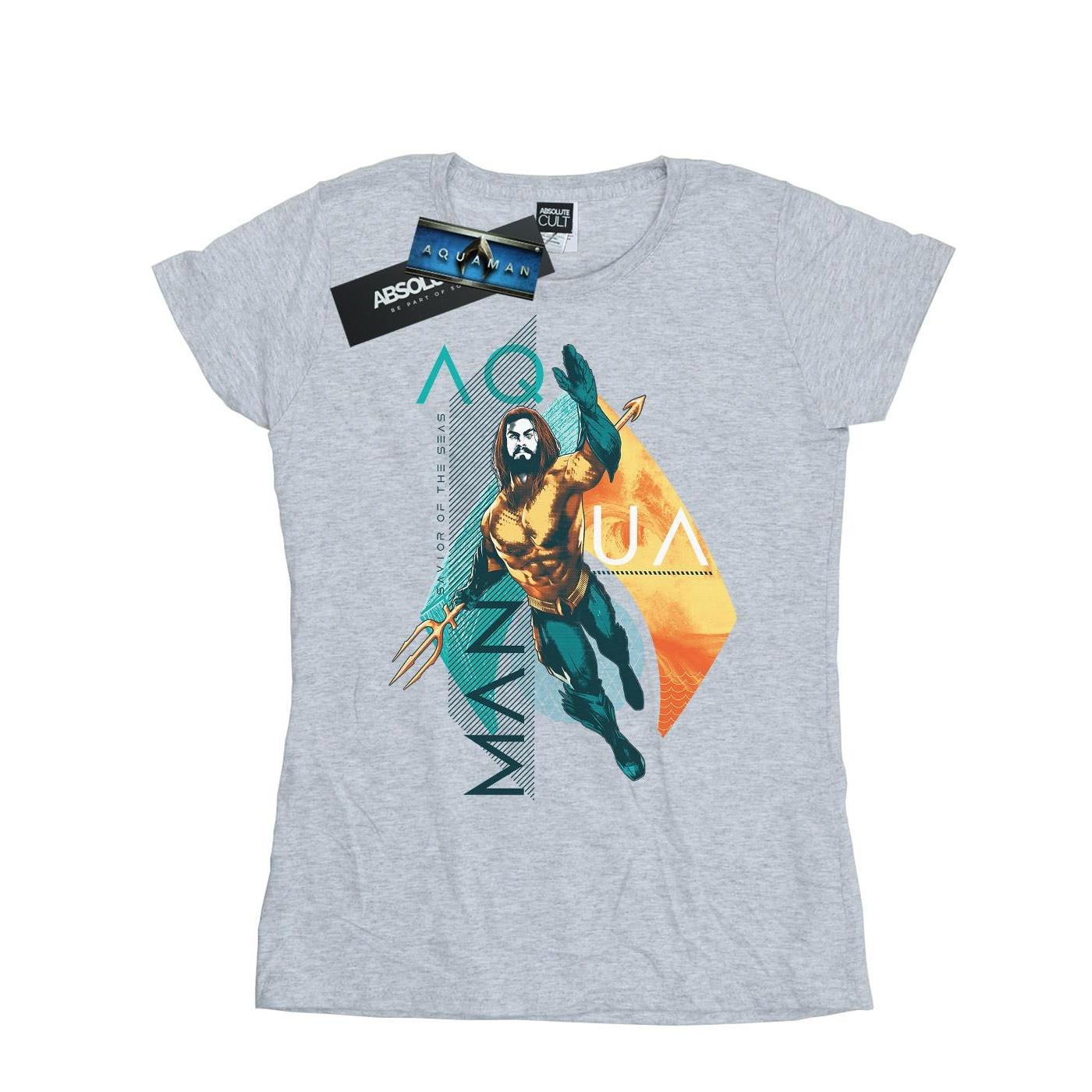 Image of Aquaman Tropical Icon Tshirt Damen Grau S