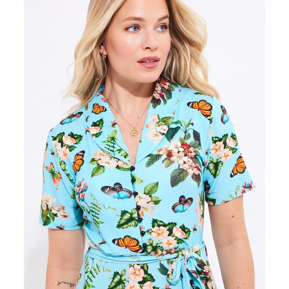 Joe Browns Knielanges Kleid Schmetterlingskragen  