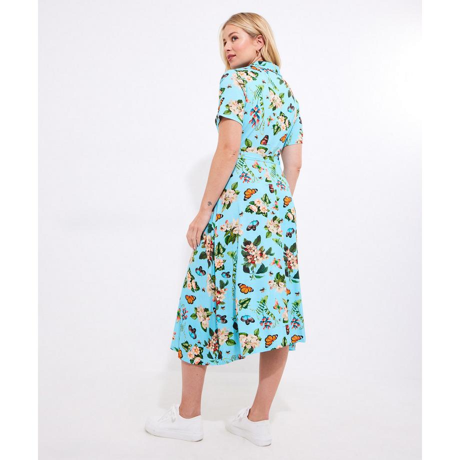 Joe Browns Knielanges Kleid Schmetterlingskragen  