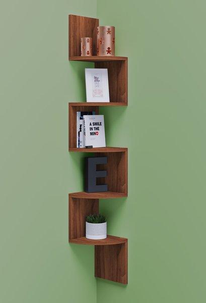 VCM Holzregal hängend | platzsparendes Regal | Maße:  H. 123 x B. 20 x T. 20 cm | Elegantes Regal hängend | Aufbewahrungsregal | Bücherregal | Wandregal -  