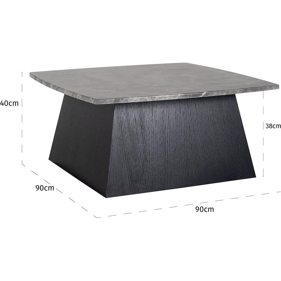 mutoni Table basse Geisha marbre noir 90x90  