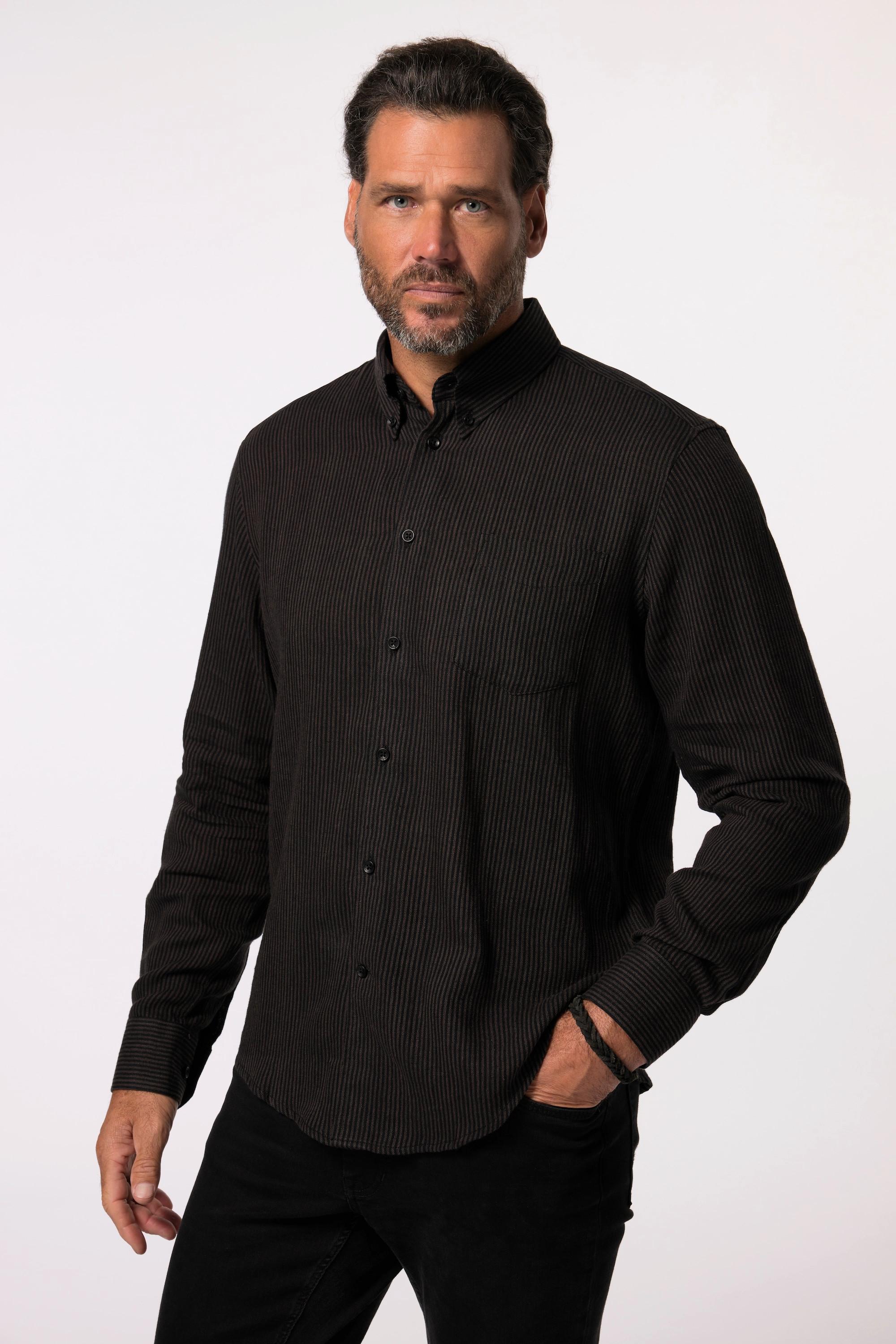 JP1880  Chemise à rayures manches longues, col à pointes boutonnées, coupe Modern Fit - jusqu'au 8&nbsp;XL 