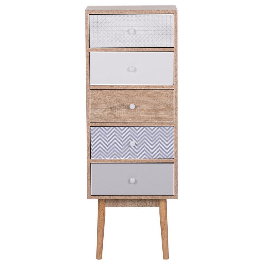 Beliani Cassettiera a 5 cassetti en Fibra a media densità (MDF)  FOLEY  