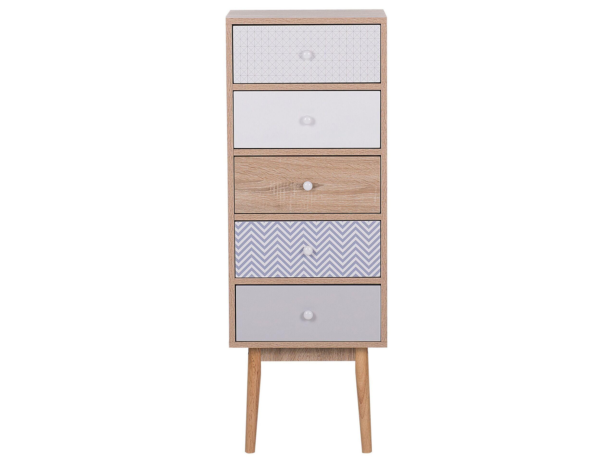 Beliani Commode à 5 tiroirs en MDF Traditionnel FOLEY  