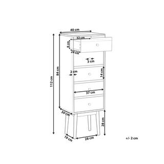 Beliani Commode à 5 tiroirs en MDF Traditionnel FOLEY  