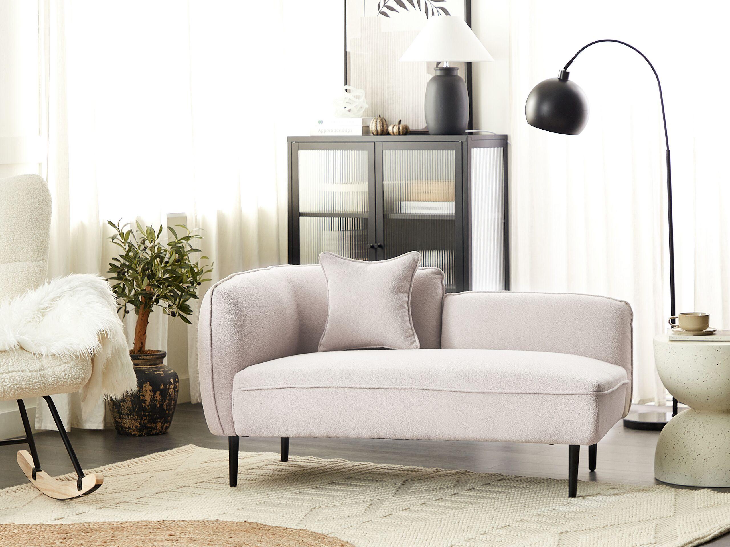 Beliani Chaise longue en Bouclé Moderno CHEVANNES  