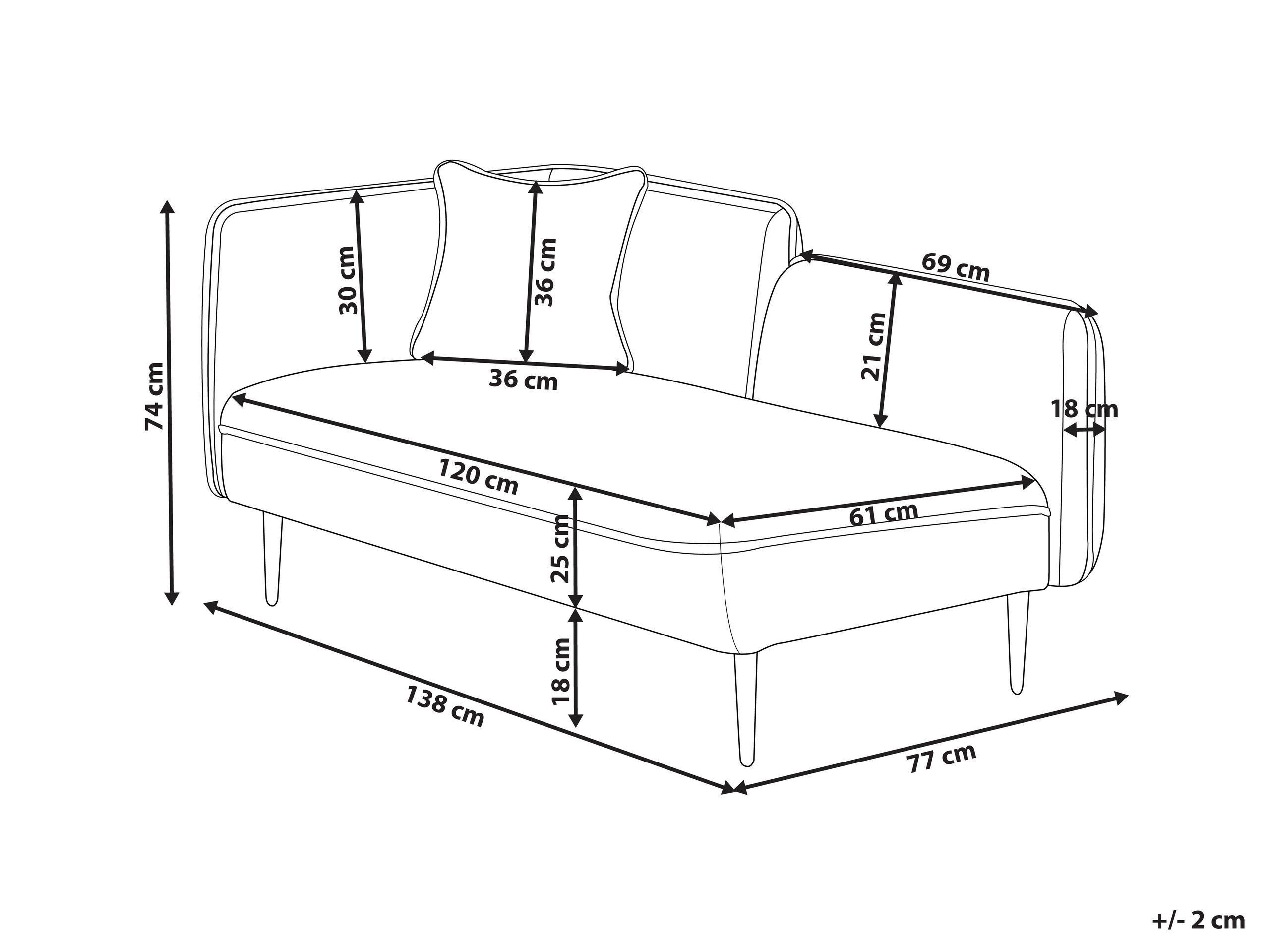 Beliani Chaise longue en Bouclé Moderno CHEVANNES  