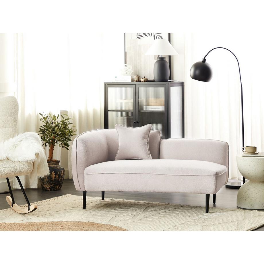 Beliani Linksseitige Chaiselongue aus Bouclé  CHEVANNES  