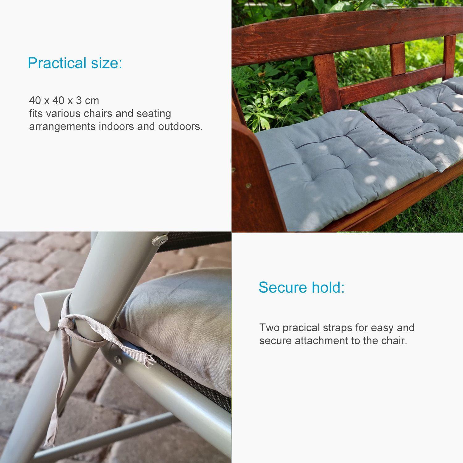 Intirilife Intirilife 4x Coussins de chaise à attacher  