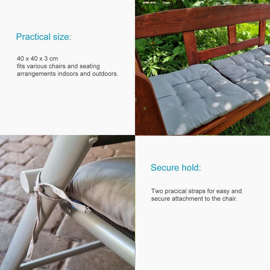 Intirilife Intirilife 4x Coussins de chaise à attacher  