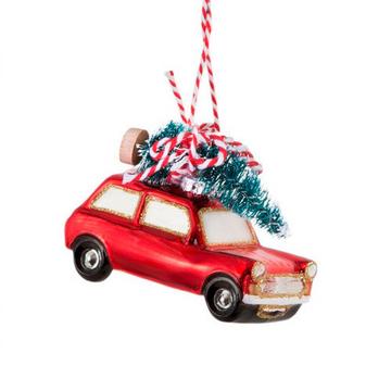 Weihnachtskugel Auto mit Weihnachtsbaum