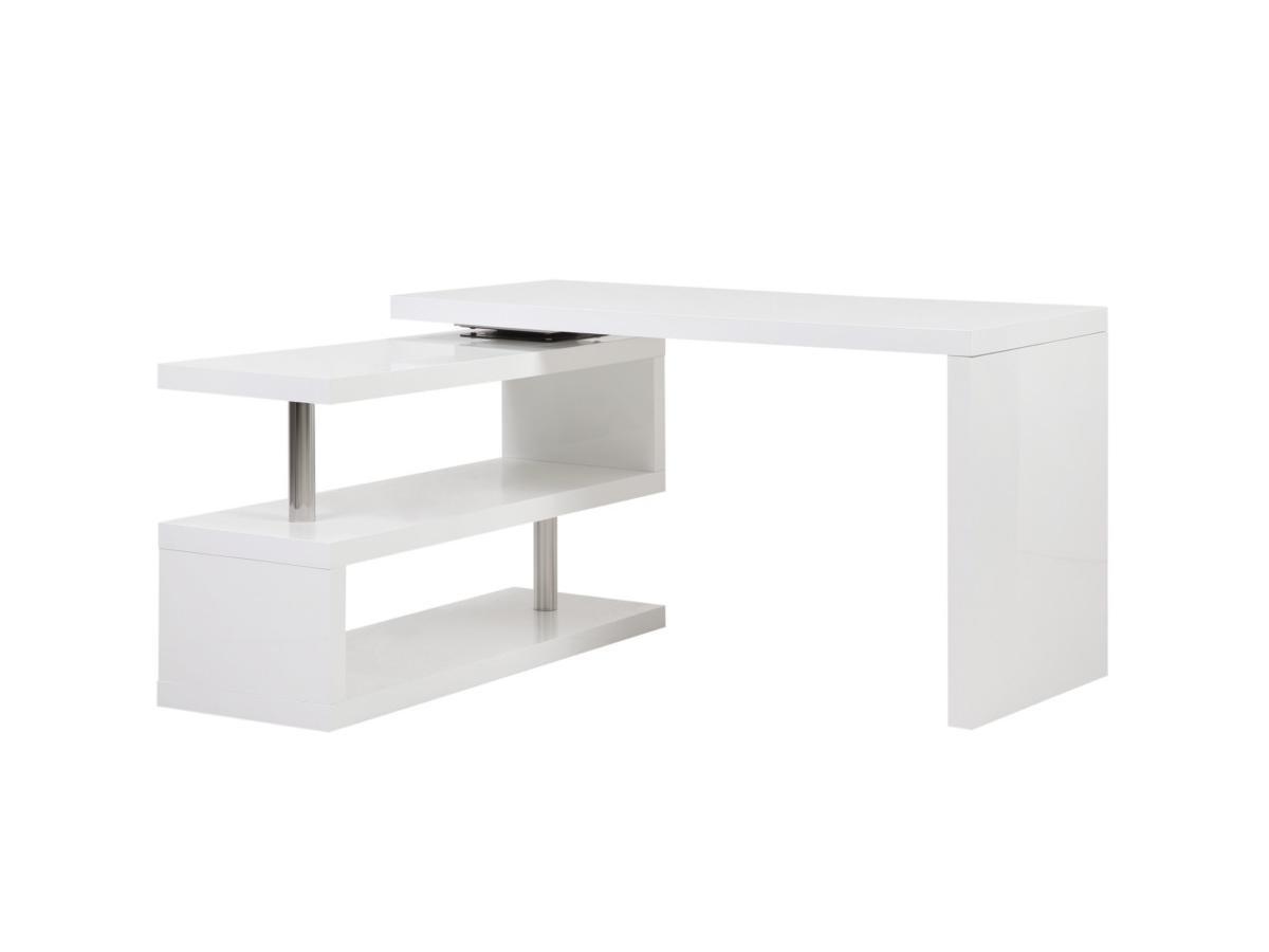 Vente-unique Scrivania allungabile con piano girevole in MDF laccato bianco NICEPHORE  