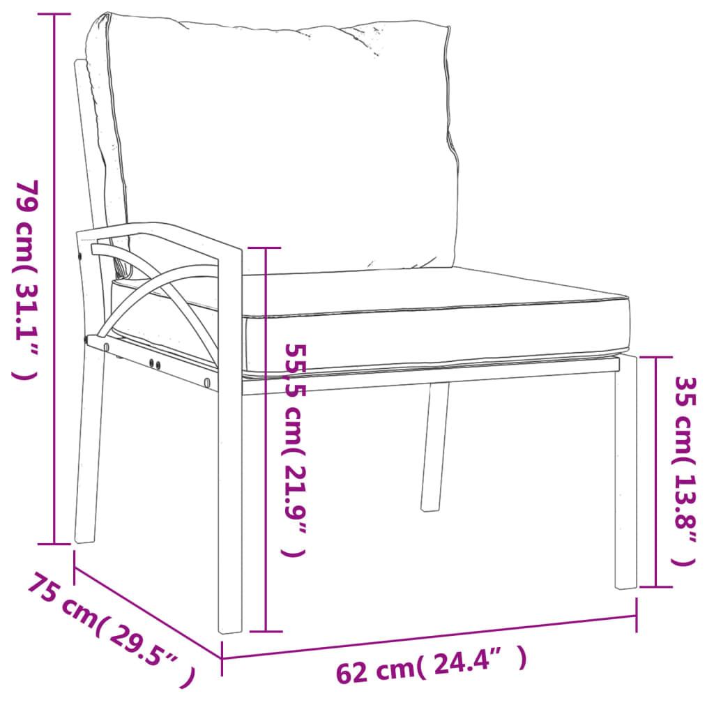 VidaXL set mobili da giardino Acciaio  