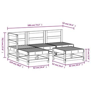 VidaXL set mobili da giardino Legno di pino  