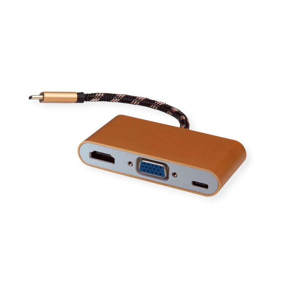 Roline  12.03.3155 Notebook-Dockingstation & Portreplikator USB 3.2 Gen 1 (3.1 Gen 1) Type-B Schwarz, Gold, Weiß 