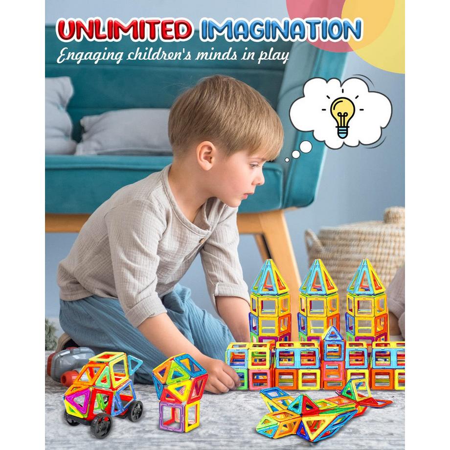 Activity-board  Magnetische Bauklötze, 65 Stück Magnetische Bauklötze Magnetische Spielzeugmagnete 