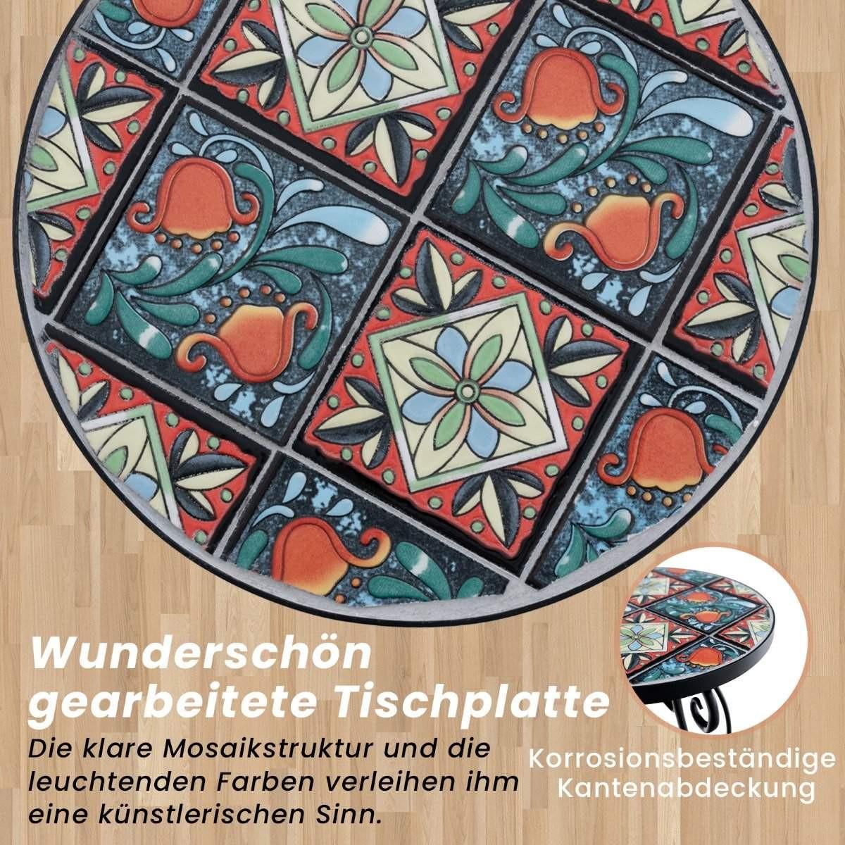 Northix Runder Mosaik-Beistelltisch  