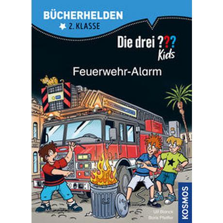 Die drei ??? Bücherhelden - Feuerwehr-Alarm Blanck, Ulf; Pfeiffer, Boris; Gumpert, Steffen (Illustrationen) Copertina rigida 