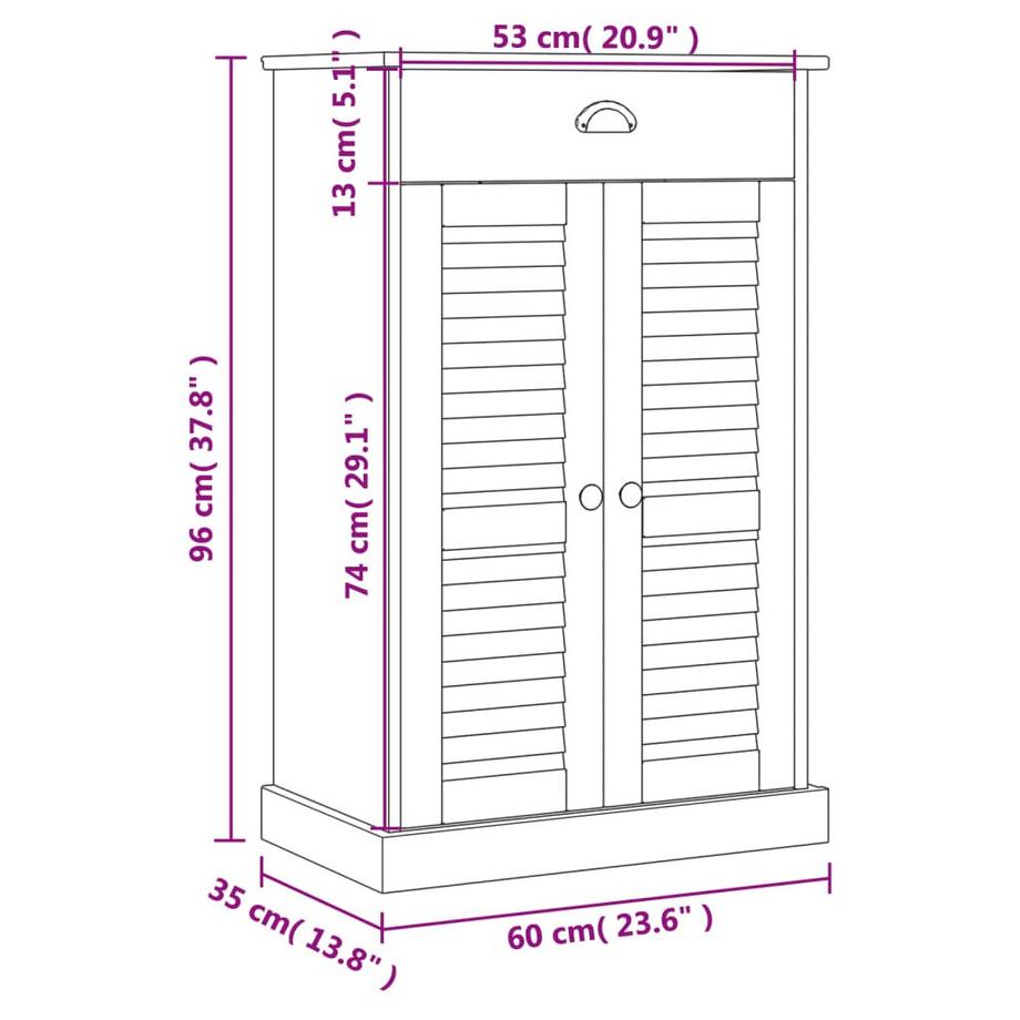 VidaXL Armoire à chaussures bois  