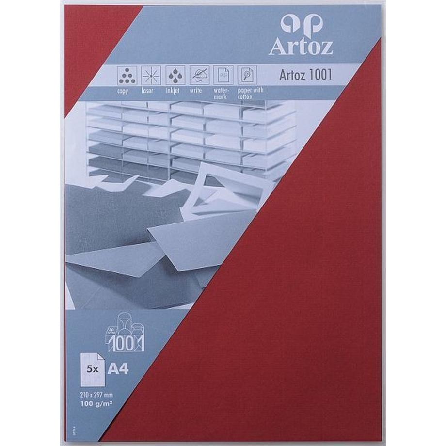 ARTOZ Papier 1001 A4 107796145 100g, weinrot 5 Blatt