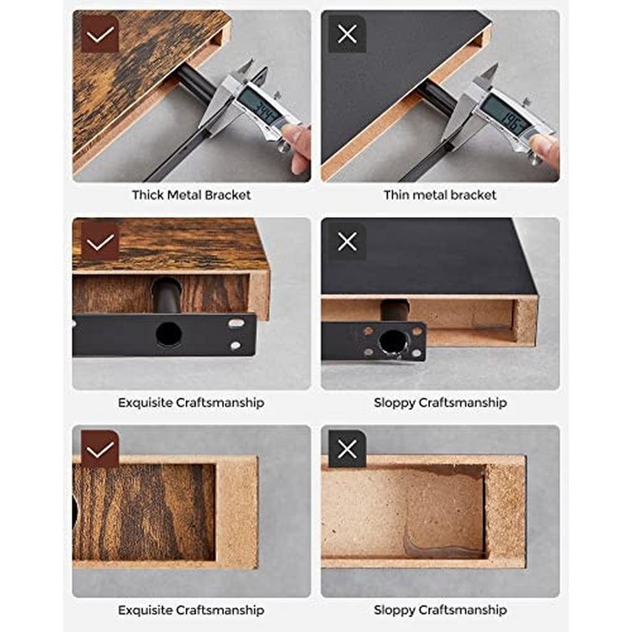 Pricenet Rustikaleses schwebendes Wandregal – 40 cm, hält 10–15 kg  