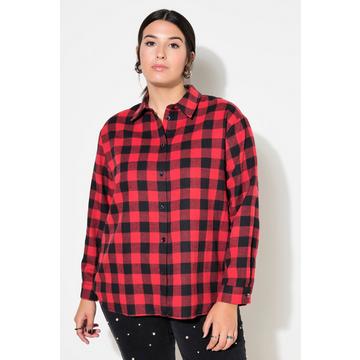 Camicia a quadri dal taglio oversize con colletto da camicia e maniche lunghe