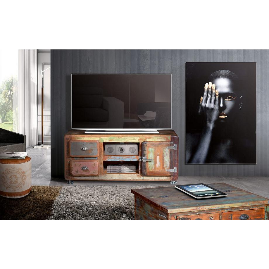 mutoni TV-Lowboard Fridge Holz recycelt multicolor 135x40  