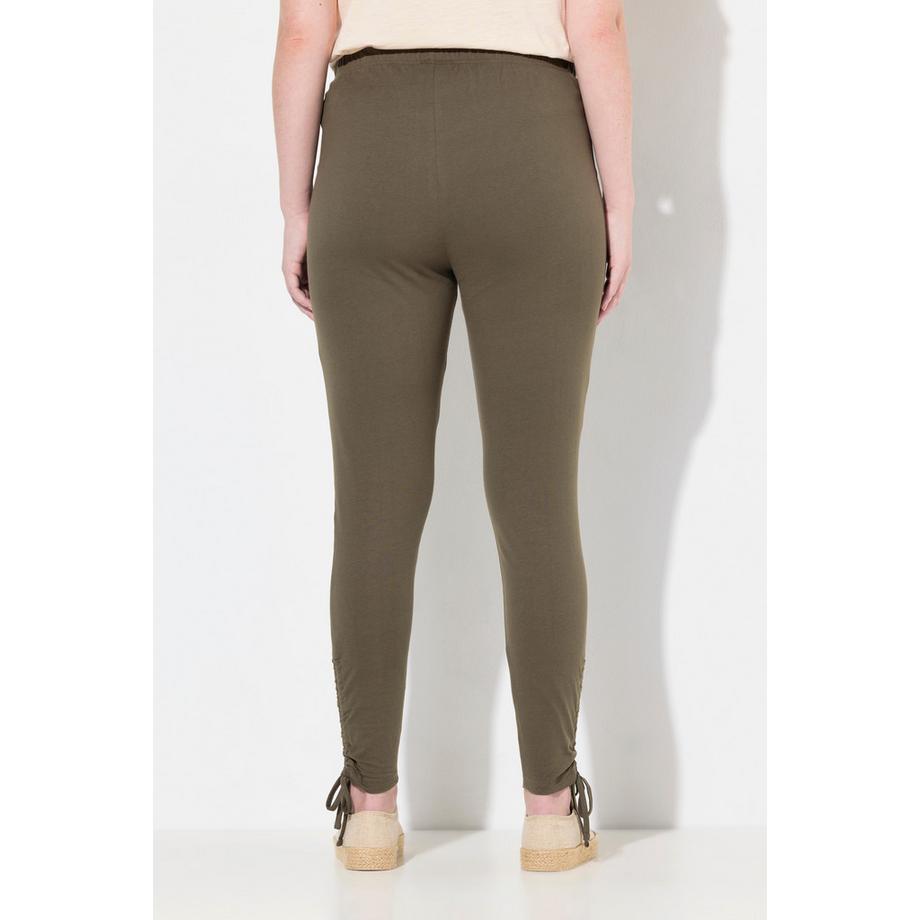 Ulla Popken Legging Fronces Taille Élastique Coton Bio  