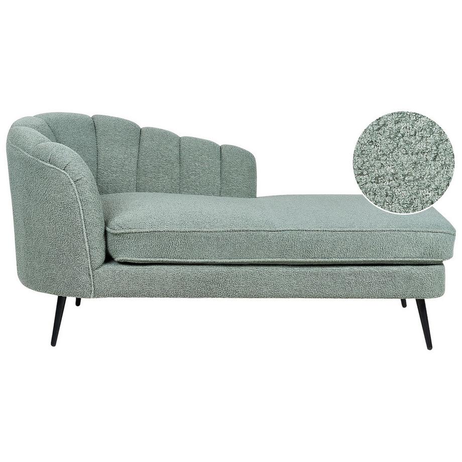 Beliani Chaise longue côté gauche en Bouclé Glamour ALLIER  