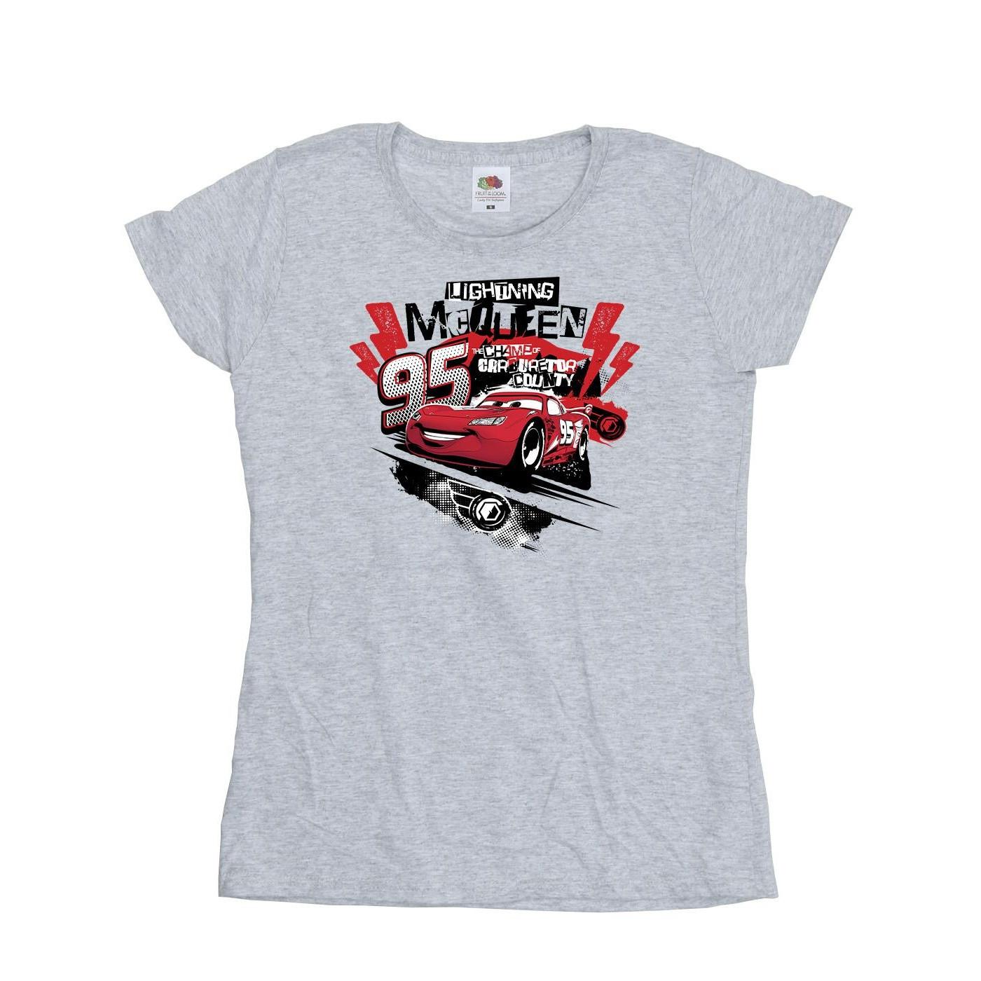 Image of Cars Lightning Mcqueen Collage Tshirt Damen Grau M