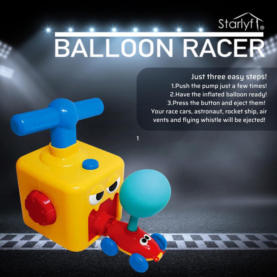 STARLYF  Balloon Racer - Spielzeug-Auto mit Luftballon-Antrieb 