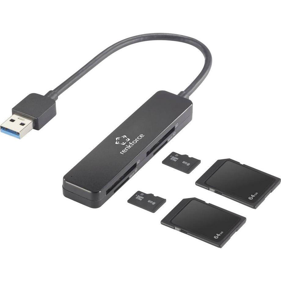 Renkforce  USB-A 3 tragbarer Kartenleser 